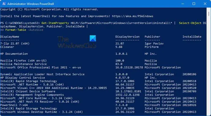 How to Quickly List Installed Programs Using PowerShell