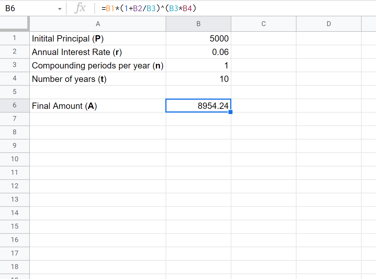 How to Use the Compound Interest Formula in Google Sheets?