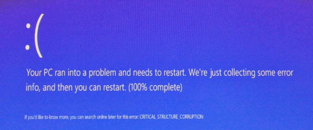 Troubleshooting BSOD Critical Structure Corruption Problems