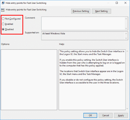 Easy Guide to Hide Entry Points for Fast User Switching