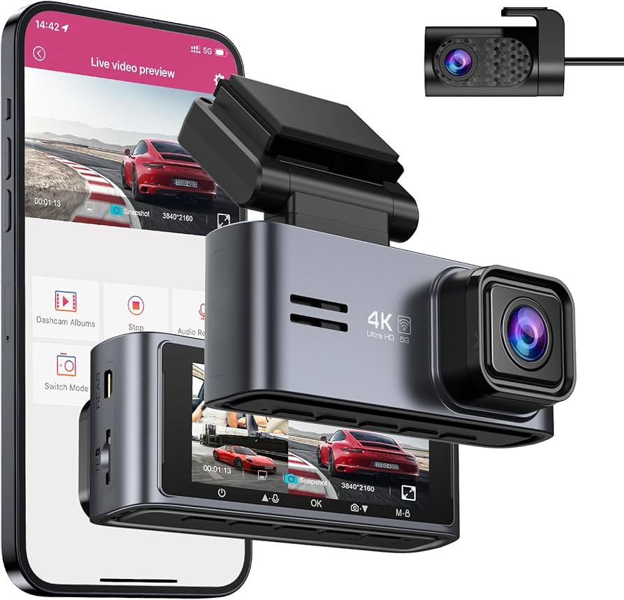 Ombar M572 Dash Cam: Front and Rear 4K Clarity for Every Drive