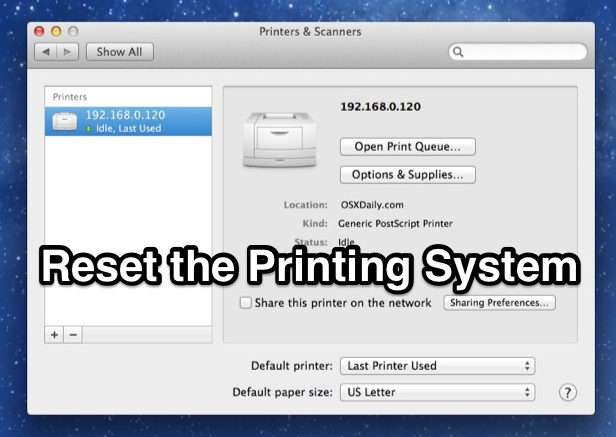 Mac OS X reset printing system explained, fix your printer in minutes